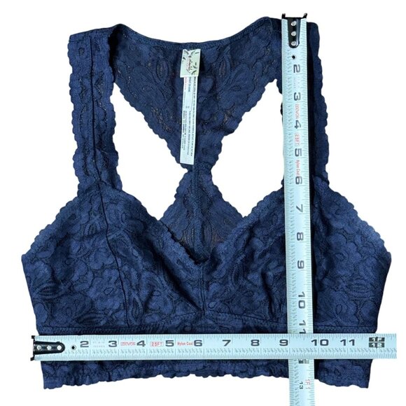 NWOT Intimately FREE PEOPLE Lace Bralette Bra Small Dark Gray Galloon Racerback - Picture 6 of 8